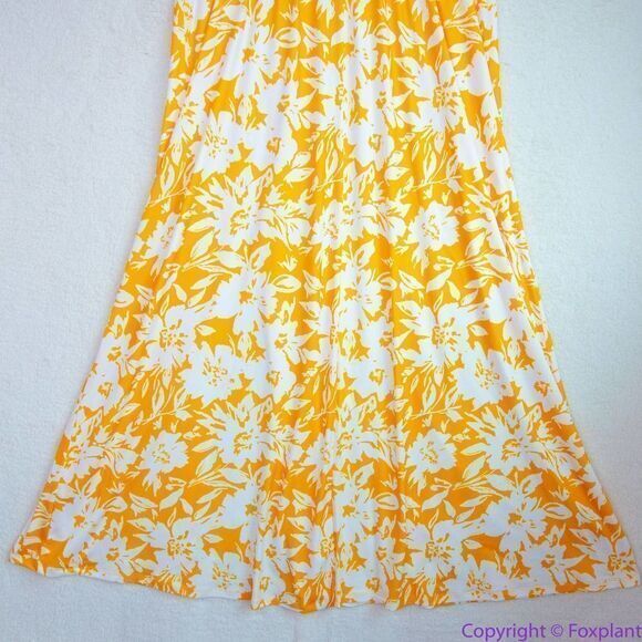 NEW Eloquii yellow floral Dolman Sleeve Maxi Dress with Slit,20 - Picture 8 of 16